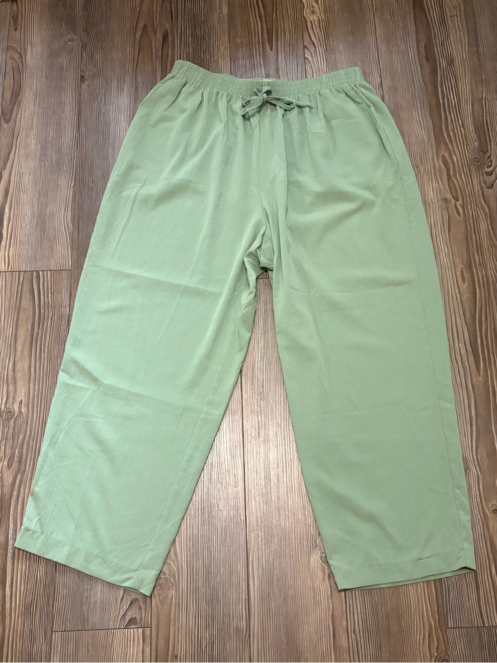 Vtg Alfred Dunner Woman Pants 18W Sage Green Elastic Waist Made in USA
